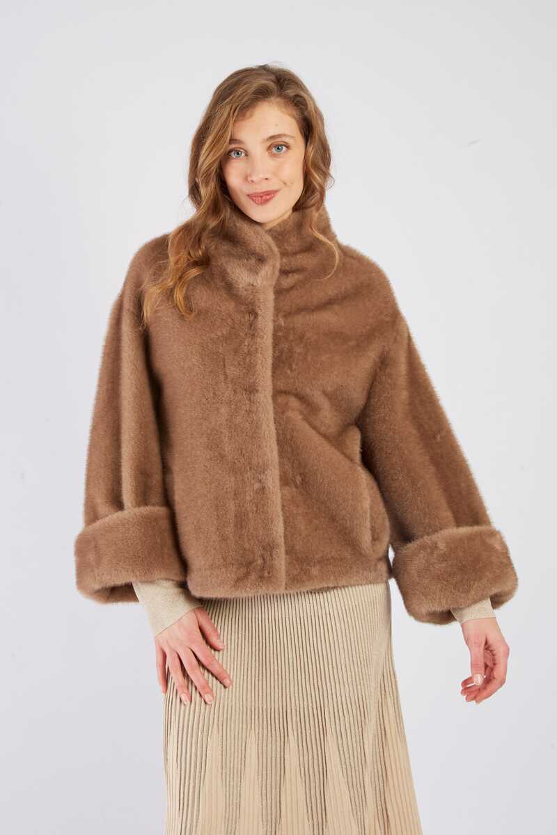 CHAQUETA CORTA RAPHIA COLOR MARRÓN